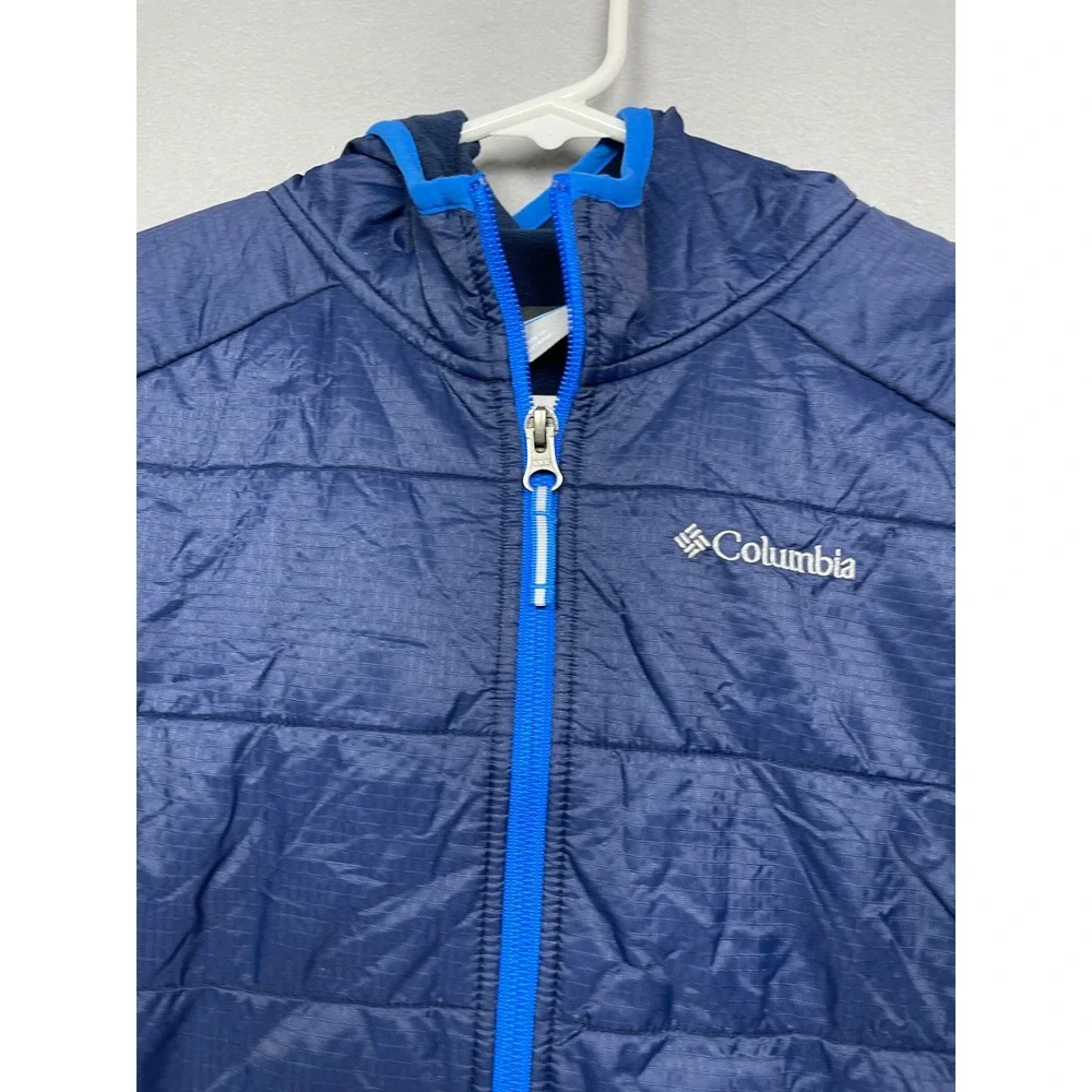 Columbia Hybrid Jacket Polyester Nylon Navy Blue XL (18/20) Youth Boys